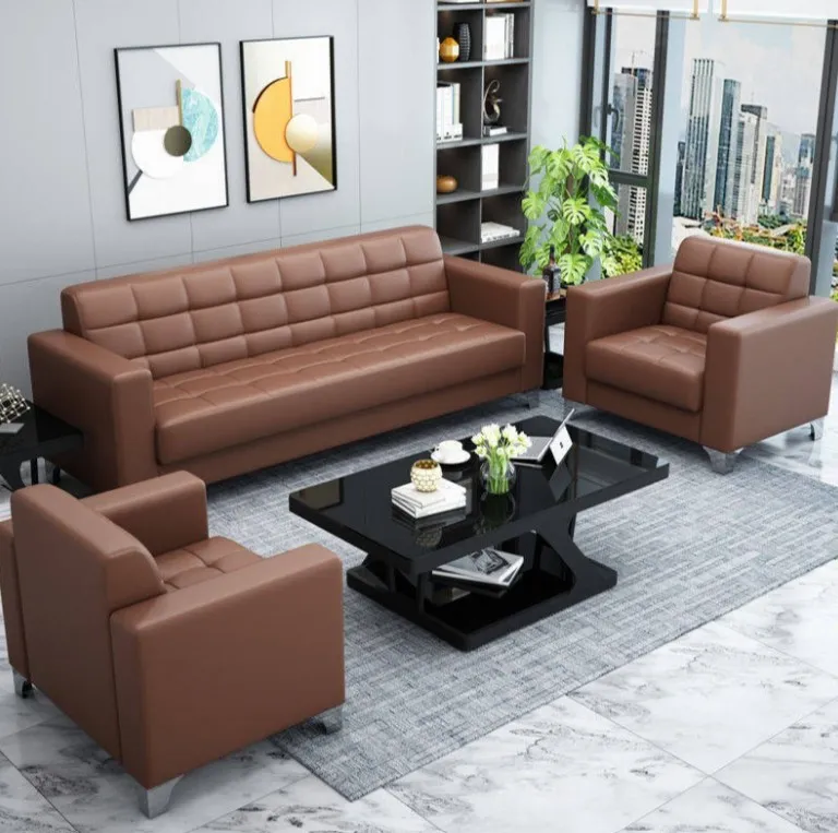 5-Seater Brown Executive Office Sofa