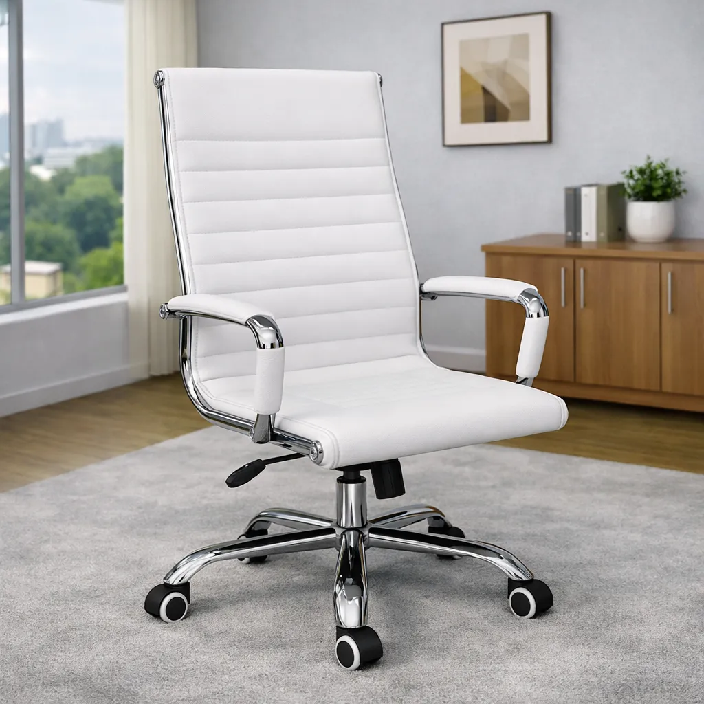 White High-Back Executive Office Chair
