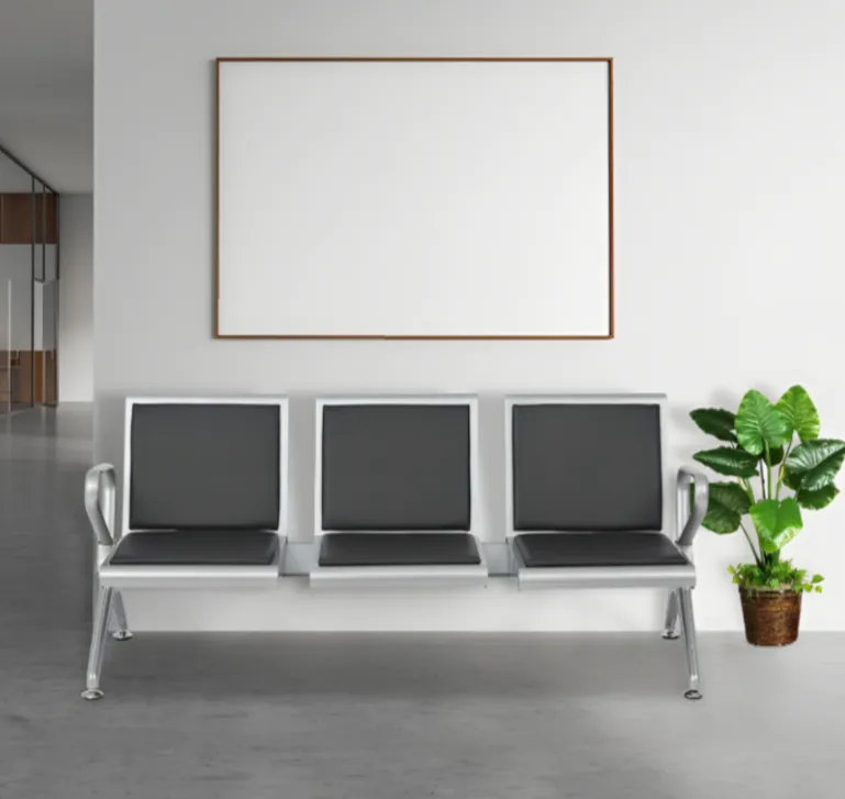 3 Link Padded Office Bench