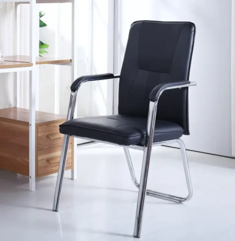 Black PU Leather Visitor Chair