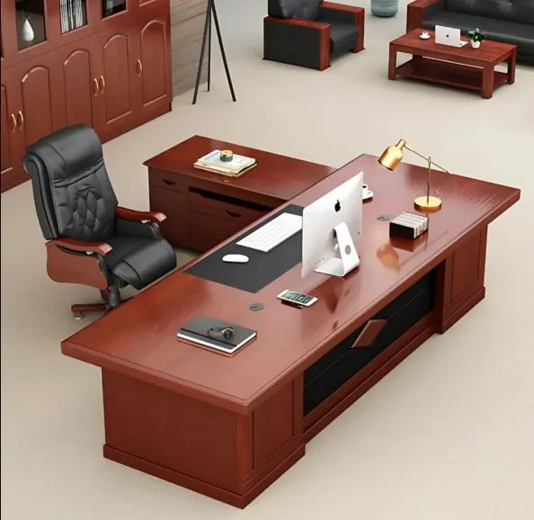 2.4m Executive Mahogany Office Desk