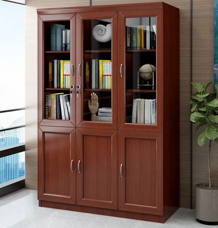 3-Door Wooden Filing Cabinet