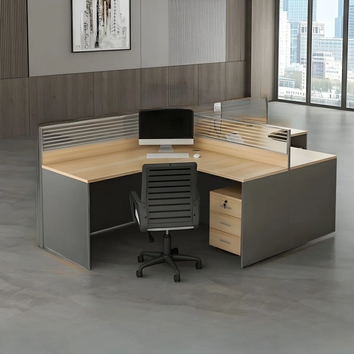 Two-Way Curved Office Workstation view 2